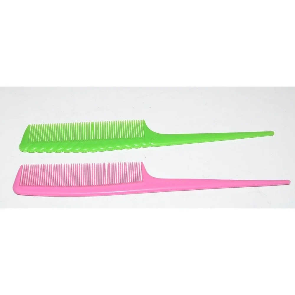 Vtg Lime green Rat Tail Comb 8